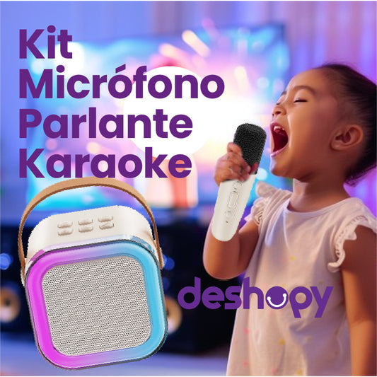 -Kit Micrófono Parlante Karaoke Niños-