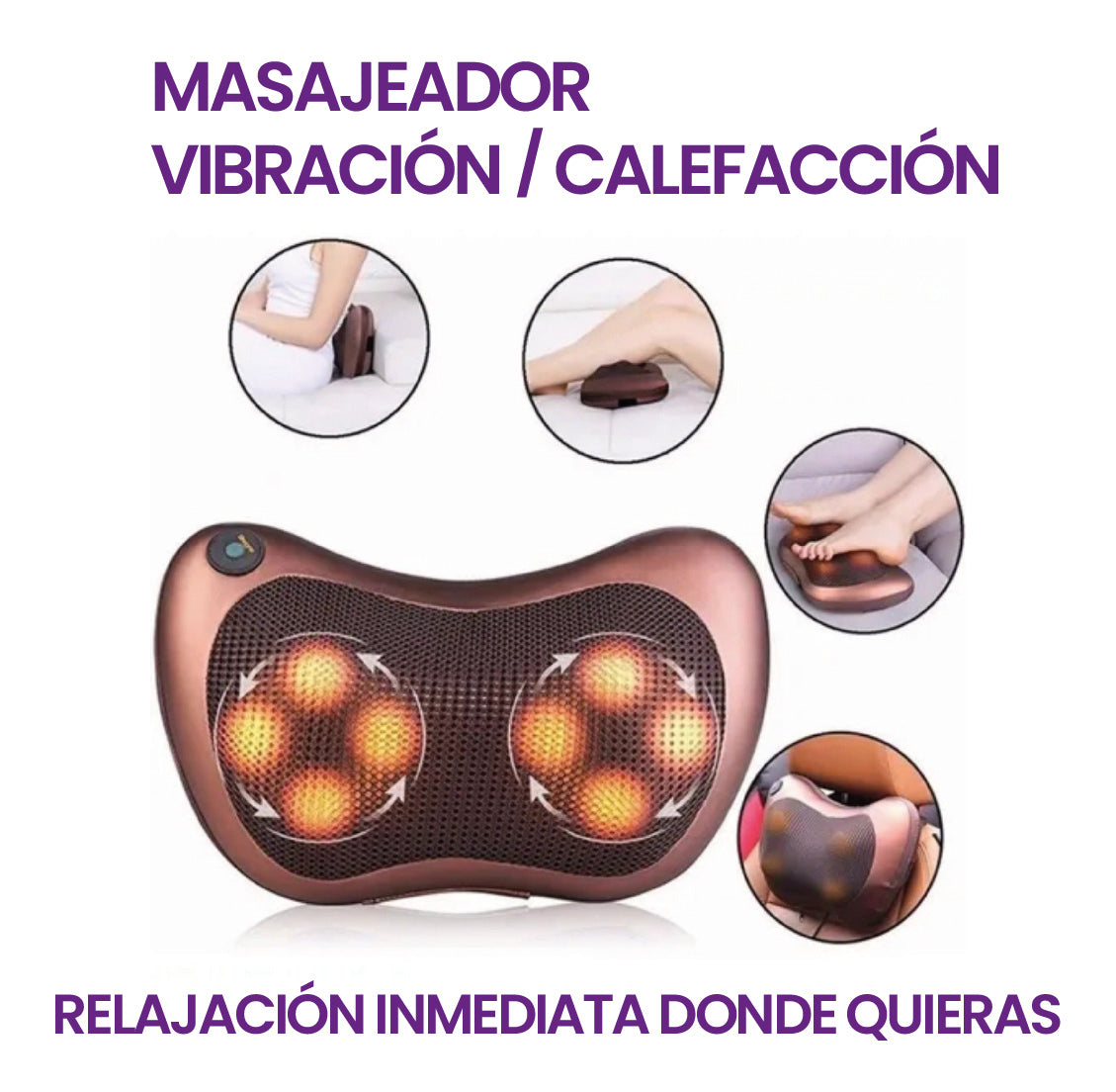 COJÍN MASAJEADOR CON CALEFACCIÓN Y VIBRACIÓN