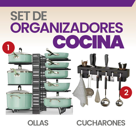 ORGANIZADOR OLLAS + ESTANTE METÁLICO.